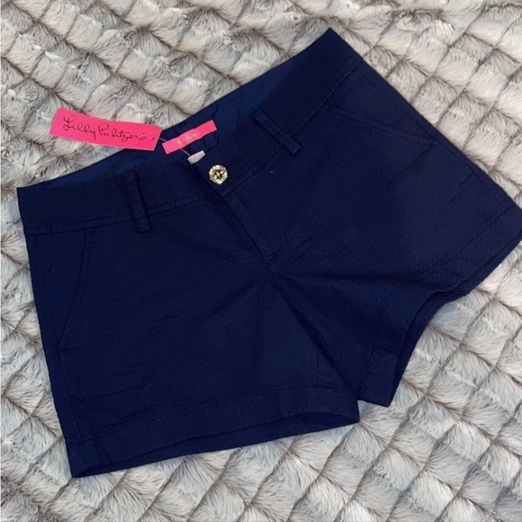 Lilly Pulitzer 5” inseam Jacquard Callahan Shorts True Navy NEW - Picture 5 of 8